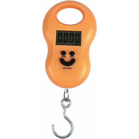 Orange - 1 Piece Portable Luggage Scale / Hanging Luggage Scale 110lb / 50kg Luggage Scale Backlit LCD with Fishing Hook Suspension for Outdoor Home Travel (pèse-bagages portable / pèse-bagages à susp