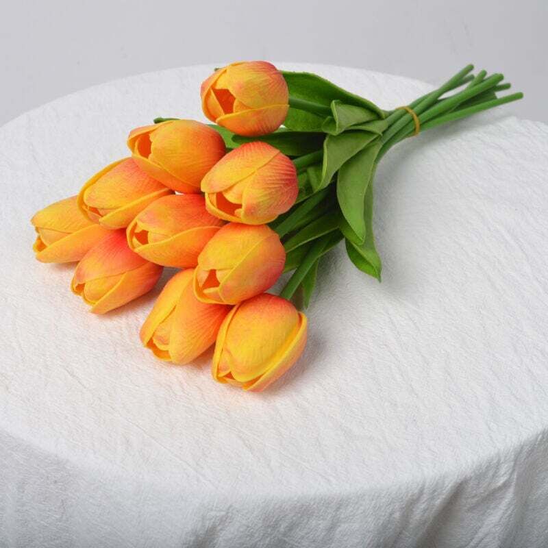 Orange 10 tulipes salon décoration composition florale fleurs artificielles style nordique mariage décoration de la maison accessoires