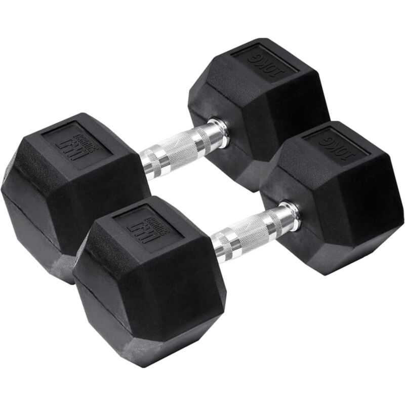 

Mancuerna hexagonal 2 x 10 kg negro - Orange Gym