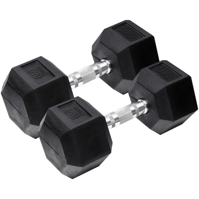 

Mancuerna hexagonal 2 x 6 kg negro - Orange Gym