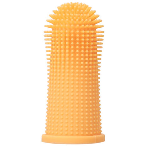 Orange Hundezahnbürste 2,3 x 2,3 x 5 cm1 360 Grad Katzen- und Hundezahnbürste Zahnreinigung Fingerzahnbürste