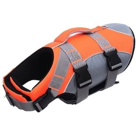 (Orange / M)Gilet de sauvetage réfléchissant pour chien, vêtement d'été pour petit et moyen gabarit, harnais pour animaux de compagn