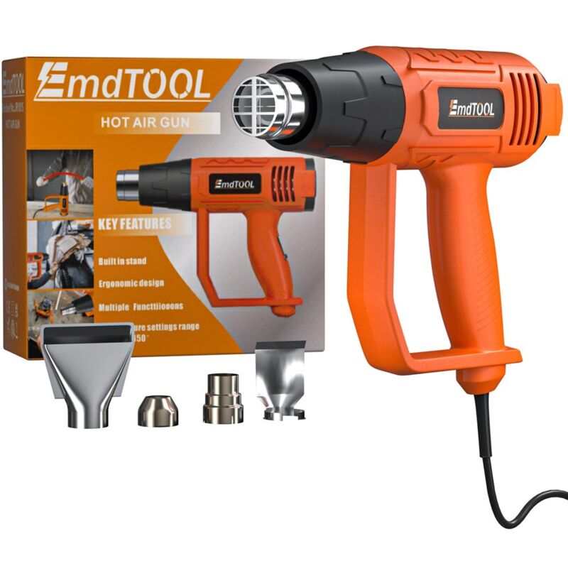 Dayplus - Orange Pistolet à air chaud professionnel 2000W Pistolet à air chaud 4 buses 600°C