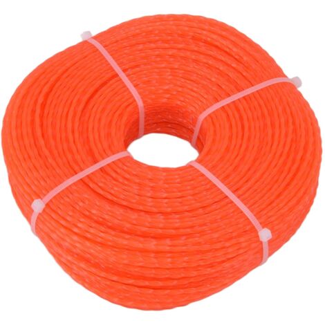 Orangefarbene 2,4-mm-Rasentrimmerschnur, 120 m Nylon-Trimmerschnur, Rasenmäherzubehör, für Husqvarna, Ryobi, Stihl und andere Haushalts-Gartenmäher