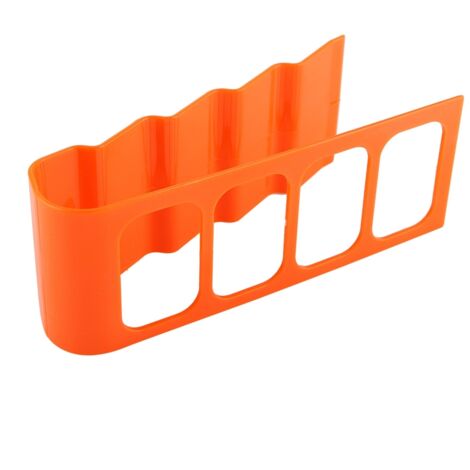 Orangefarbene Kunststoff-Fernbedienungsablage, Schreibtischhalterung mit 4 Fächern, für Fernseher, Videorecorder, DVD-Player und Handy, 18 cm