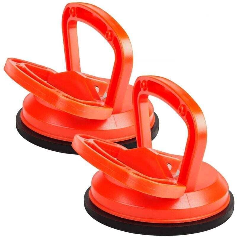 Image of orangefarbene Vakuumsaugnäpfe, 115 mm Durchmesser, für Fliesen, Glas und Holz