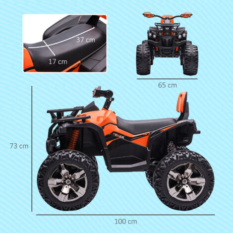 Orangefarbenes Elektroauto für Kinder von 3-5 Jahren, 12 V, 3 Geschwindigkeiten, Scheinwerfer und eingebauter MP3-Player