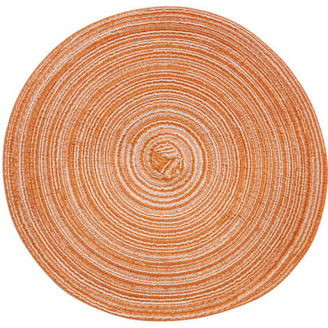Orangefarbenes rundes Tischset, 38 x 38 cm, 1 Stück, Pailletten-Tischset, geeignet für Weihnachts-, Familien-, Party-, Hochzeits- und Feiertags-Tischdekoration