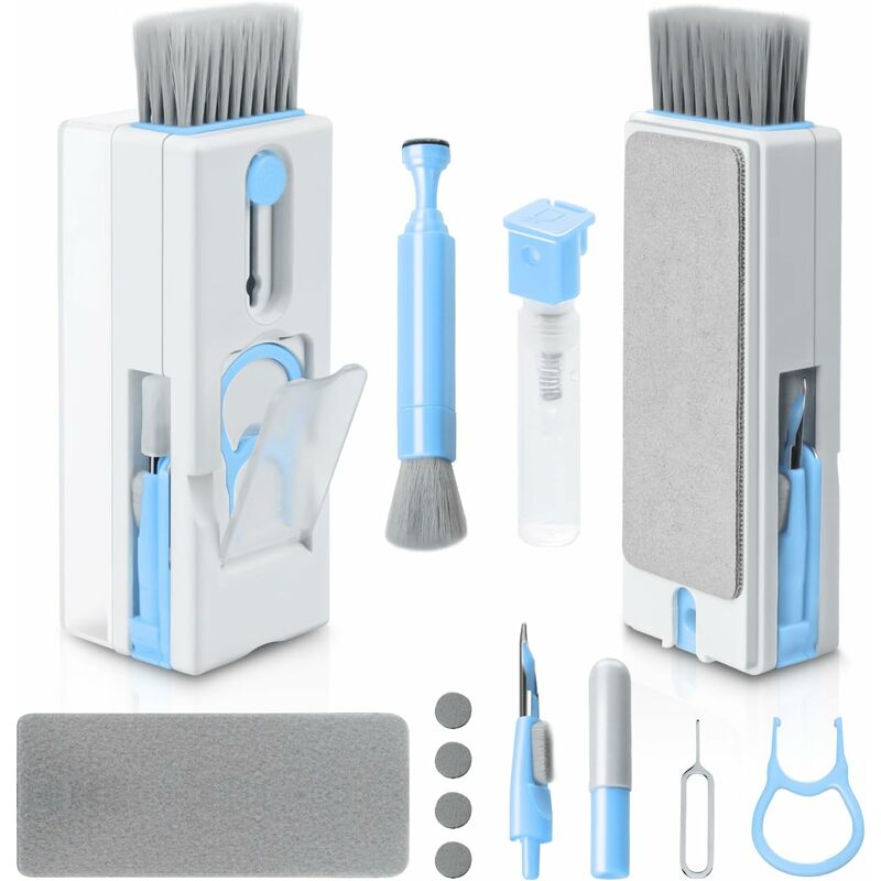 Csparkv - Bleu)Kit Ordinateur Portable 11 en 1 Cleaning, Keyboard Cleaner Nettoyage Clavier avec Brosse, pour Téléphones, Laptop, Écouteur