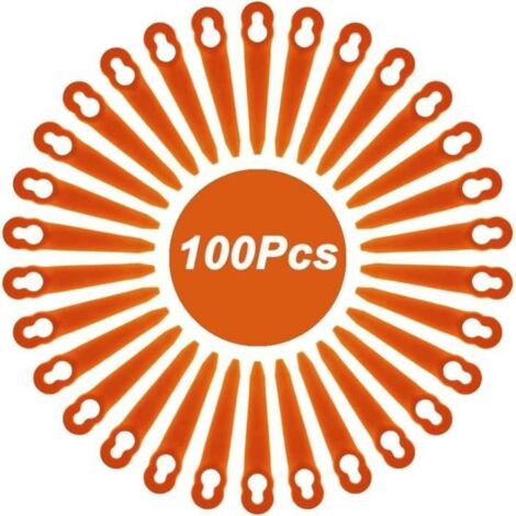 (Orange)Lot de 100 lames de rechange en plastiqu,Compatible pour Stihl Polycut 2-2, PolyCut 3-2, FSA 45 Coupe-Herbe 40080071000