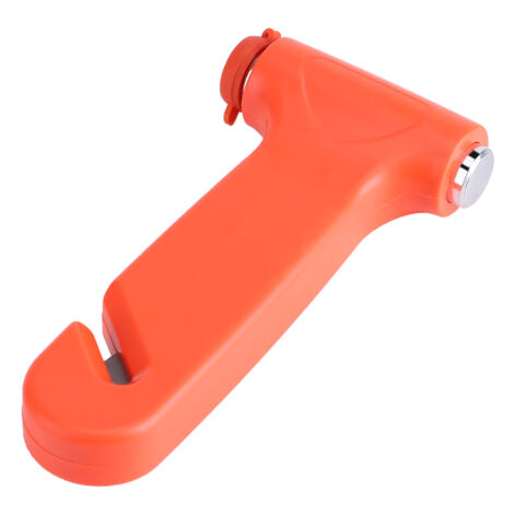 Oranger 13 cm Sicherheitshammer, ABS-Stahl-Sicherheitsgurt-Schneidhammer mit Doppelhammer [Kfz-Sicherheitsausrüstung]