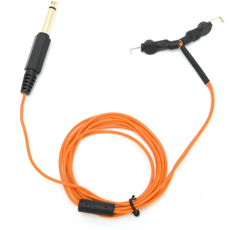 Oranges Silikonkabel für Tätowiermaschinen – Professionelles Kabel und Haken