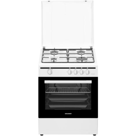 Oranier Gas-Standherd Weiß (4-fl.) Erdgas Grillbrenner Gas Schublade für Geschirr Flüssiggasdüsen-Set beiliegend 60 cm STG699