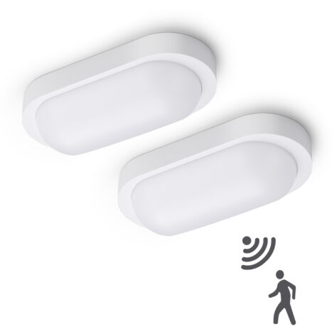 Oraymin – Pack de 2 Applique murale LED extérieure 18W – IP65 Pour Environnements Humides – Blanc Neutre 4000K – Lumens 1710 – Finition noire