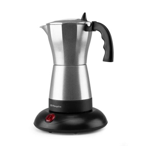Orbegozo cafetera eléctrica 6 tazas KFE 660, tapadera con ventana, base de tacto frío y rotación 360, apagado automático, 480 W