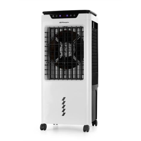Orbegozo climatizador evaporativo AIR 55, 3 velocidades, depósito 35 litros, temporizador, mando a distancia, panel control táctil, 2 modos funcionamiento, acumuladores de frío, 150 W