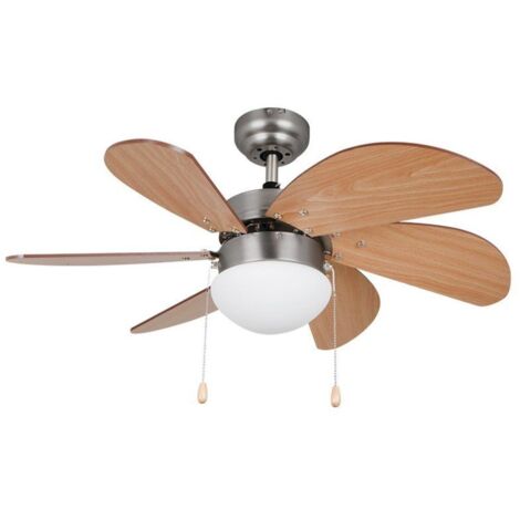 Orbegozo CP 15075N Deckenventilator de mit Licht, 3 Geschwindigkeiten, 6 Flügel de Holz, de reversibles Lüftungssystem, 50 W