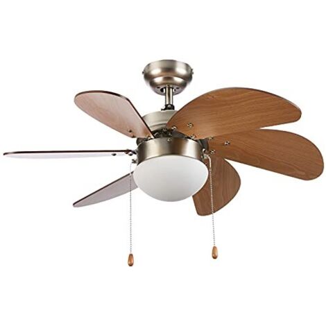 Orbegozo CP 15075N Ventilatore da soffitto de con luce, 3 velocità, 6 pale de legno, de sistema di ventilazione reversibile, 50 W