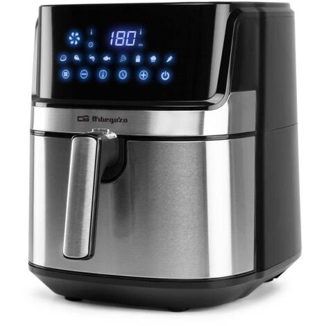 Orbegozo freidora sin aceite FDR 67, 5,5 litros capacidad, temporizador, 8 programas preconfigurados, termostato regulable, libre BPA, cubeta extraíble recubrimiento antiadhernete, frie-asa-cocina, 17