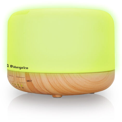 Orbegozo humidificador ultrasónico de aromaterapia de vapor frío HUA 4000, temporizador, 7 colores, depósito 400 ml, libre de BPA, 14,5 W