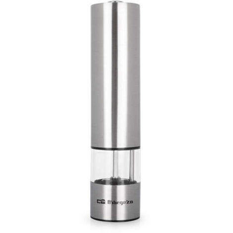 Orbegozo macinapepe e sale eleganza - alta precisione regolabile - involucro in acciaio inox ---lux dosaggio ottimale - maneggevolezza  con una sola mano - funziona  con batterie - stile e funzionalit