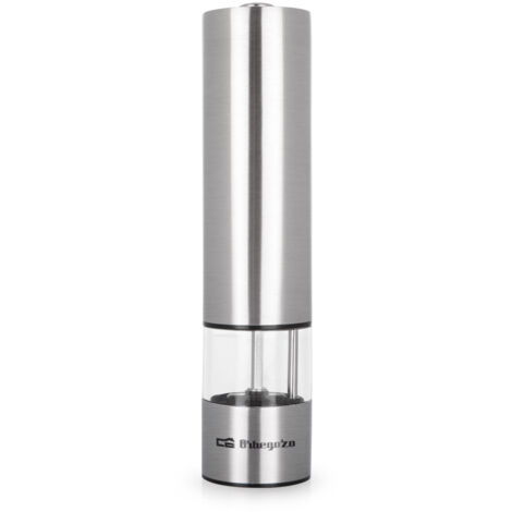 Orbegozo molinillo pimienta y sal elegance - alta precision regulable - carcasa acero fino - luz dosificacion optima - manejo con una sola mano - funciona con pilas - estilo y funcionalidad en tu coci