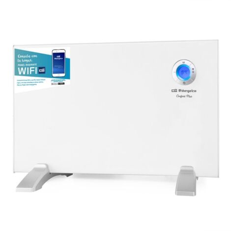 Orbegozo panel radiante WIFI REW 1000 A, resistencia de aluminio, protección IP 24, mando a distancia, 3 modos de funcionamiento, control táctil, 1000 W