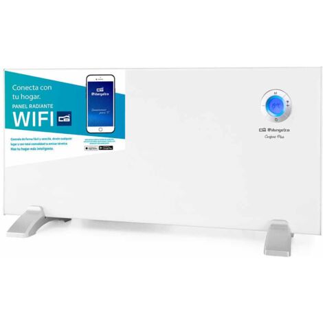 Orbegozo panel radiante WIFI REW 1500 A, resistencia de aluminio, protección IP 24, mando a distancia, 3 modos de funcionamiento, control táctil, 1500 W