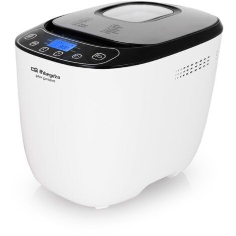 Orbegozo panificadora automática MHP 3500, temporizador, 3 niveles de dorado de corteza, cubeta antiadherente extraíble, pantalla LCD, accesorios, incluye recetario, 550 W