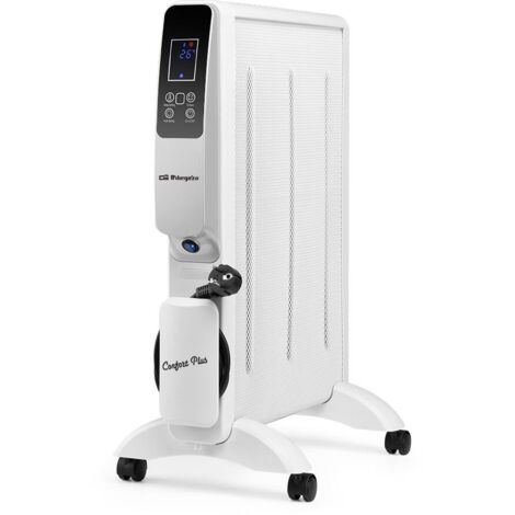 Orbegozo radiador de mica WIFI RMW 1500, temporizador, mando a distancia, termostato digital, programable, 2 niveles de calor, display LED, 1500 W
