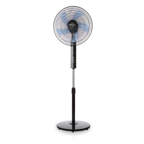 Orbegozo SF 0244 -ventilatore a piantana, telecomando, silenzioso, 240 V, 5 pale 40 cm, spegnimento programmabile fino a 7,5 h, 3 velocità, nero