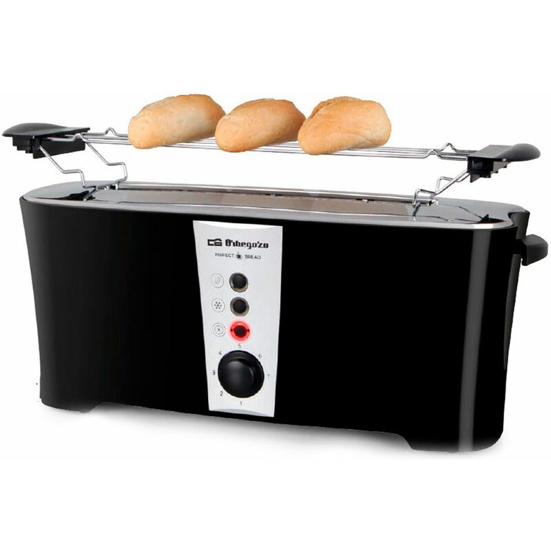 

to6050 negro tostador eléctrico ranura larga xl inox 900w con 7 niveles de potencia - Orbegozo