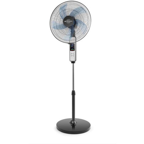 Orbegozo ventilador de pie SF 0346, 3 velocidades, función oscilante, cabezal reclinable, temporizador, mando a distancia, altura regulable hasta 150 cm, 45 cm diámetro, 80 W