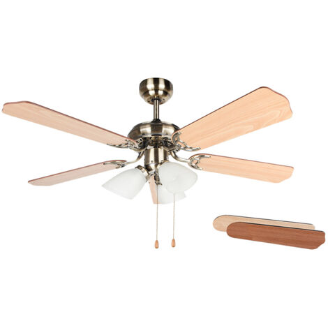 Orbegozo ventilador de techo con luz CT 23105, 3 velocidades, 5 aspas, sistema ventilación reversible, 105 cm diámetro, 50 W