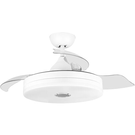Orbegozo ventilador de techo retráctil con luz y altavoz bluetooth CPB 123105, 6 velocidades, 35 W