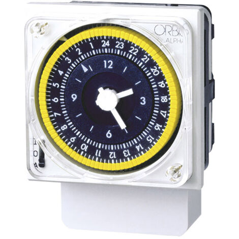 ORBIS Zeitschalttechnik OB270023 Zeitschaltuhr für Hutschiene ALPHA D 230 V/AC Tagesprogramm
