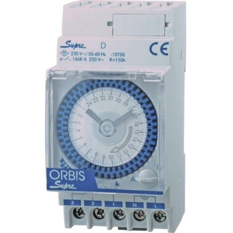 ORBIS Zeitschalttechnik SUPRA D 230 V Programmateur horaire pour rail analogique 230 V/AC - gris clair