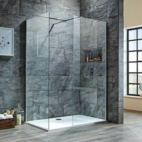 Orbit 8mm Walk-In Shower Enclosure 1700mm x 700mm (1200mm+700mm Clear Glass)