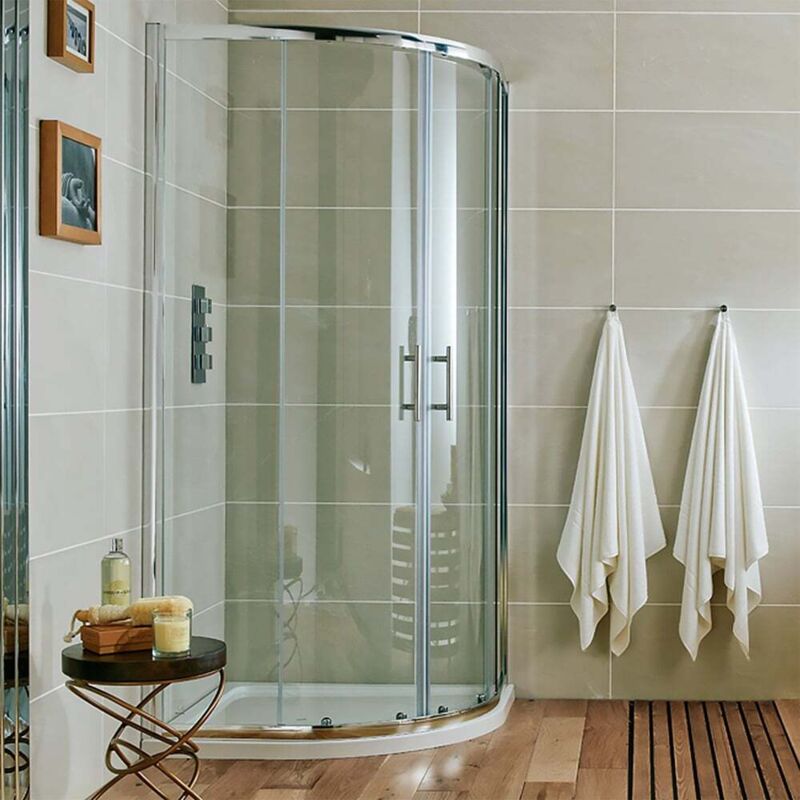 Classix Double Door Offset Quadrant Shower Enclosure 900Mm X 760Mm