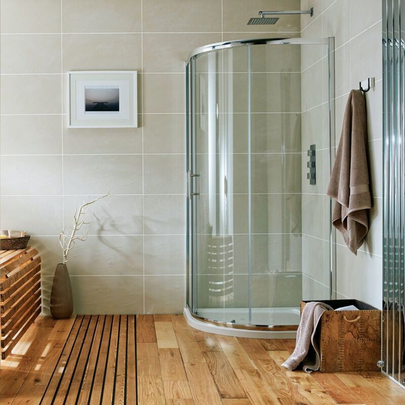 A6 Single Door Offset Quadrant Shower Enclosure 900Mm X 760Mm 6Mm
