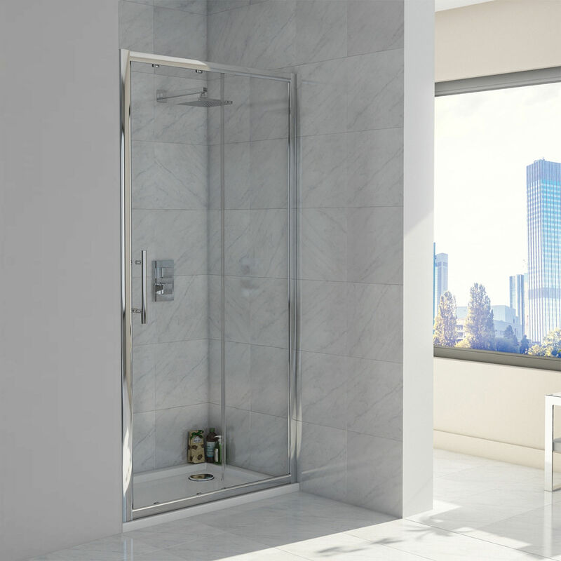 A8 Sliding Shower Door 1700mm Wide - 8mm Glass - Orbit