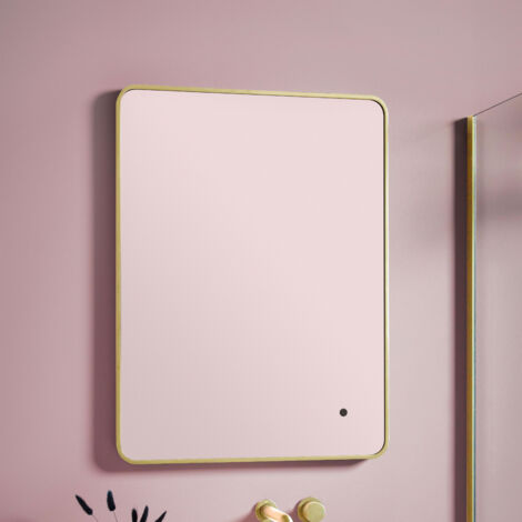 Orbit Alfie Soft Edge LED Bathroom Mirror 700mm H x 500mm W - Brushed Brass