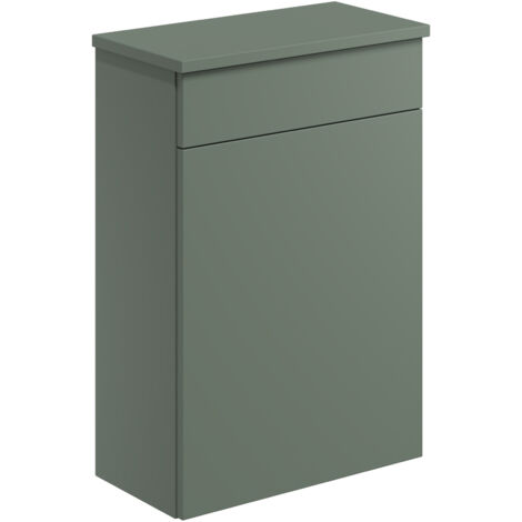 Orbit Aubrey Back to Wall WC Unit 500mm Wide - Sage Green