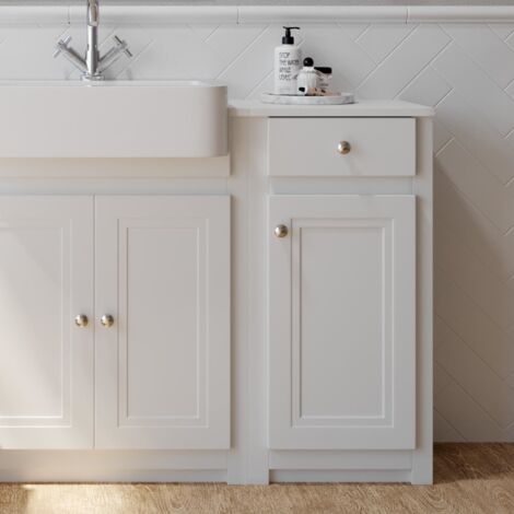 Orbit Classica Traditional Side Cabinet 400mm Wide 1-Drawer and 1-Door - Chalk White