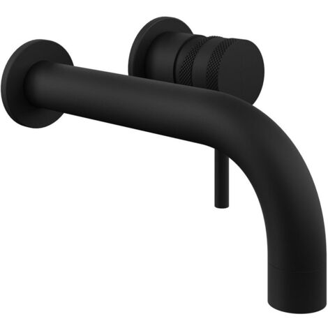 Orbit Core Lever Basin Mixer Tap Wall Mounted - Matt Black