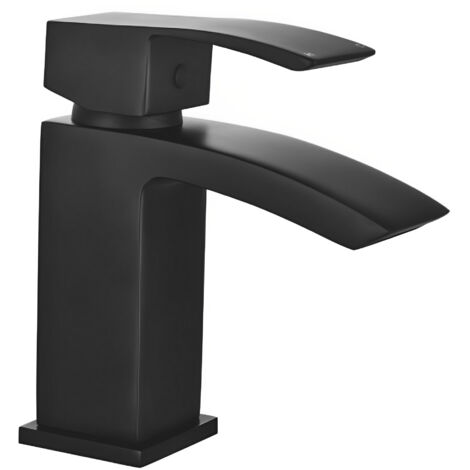 Orbit Descent Mono Basin Mixer Tap with Push Button Waste - Matt Black