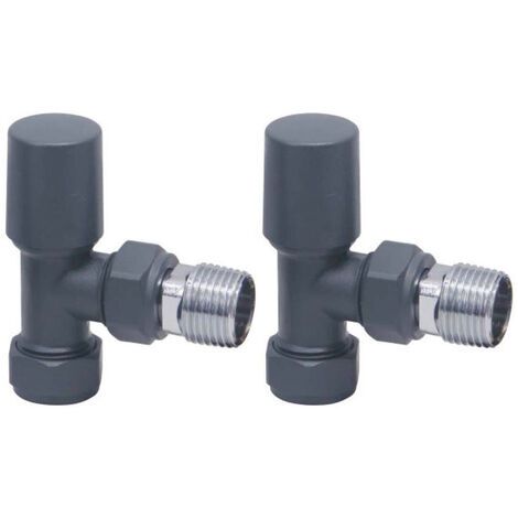 Orbit Designer Manual Angled Radiator Valves Pair - Anthracite
