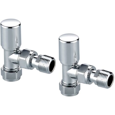 Orbit Designer Manual Angled Radiator Valves Pair - Chrome