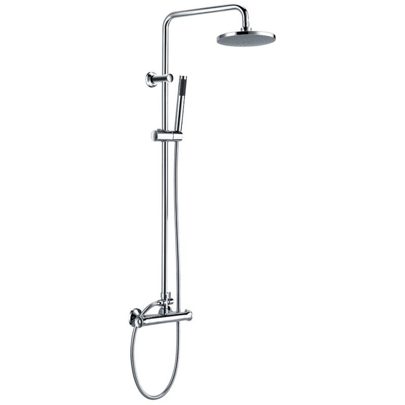 Entry Thermostatic Bar Mixer Shower with Shower Kit and Fixed Head - Chrome - Orbit