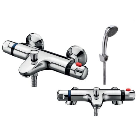Orbit Entry Thermostatic Bath Shower Mixer Tap Wall or Deck Mounted - Chrome